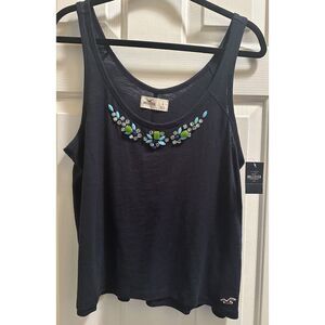 Vintage Hollister navy Tank Top Y2K 2000s